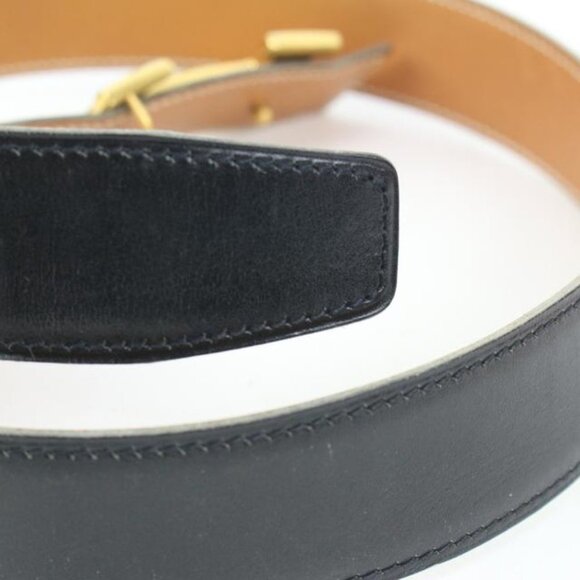 Hermès Black x Brown x Gold 32mm Reversible H Logo Belt Kit s331h52 main image 7